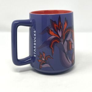 Starbucks Valentines Ceramic Mug Purple & Coral Floral Flower Coffee Cup 2025